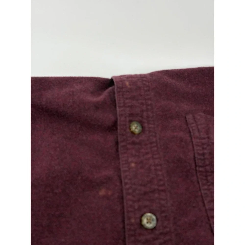 Woolrich Shirt Burgundy Chamois Flannel Long Sleeve Button Up Outdoor, Men L